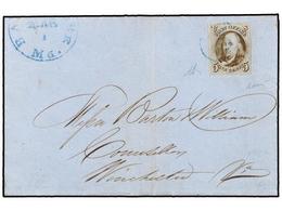 5515 ESTADOS UNIDOS. 1847. <B>5c.</B> Brown, Fine Four Margined Example On Outer Letter Sheet To WINCHESTER (PA) Tied So - Other & Unclassified