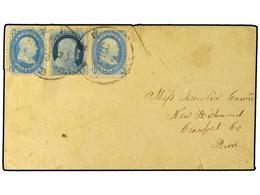 5532 ESTADOS UNIDOS. Sc.24, 63. (1863 CA.). Cover To New Richmond/Penn Franked By Unusual Usage Of 1857-61 <B>1c</B>. Bl - Other & Unclassified