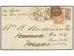 5537 ESTADOS UNIDOS. 1866 (Aug 25). Cover From Glasgow To Worcester, Mass, USA Endorsed At Top 'per Scotia Via Cork And  - Sonstige & Ohne Zuordnung