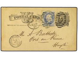 5565 ESTADOS UNIDOS. 1884. <B>1c</B>. Postal Stationery Card, Uprated <B>1c</B>., Cancelled <B>NEW YORK '10'</B> Duplex  - Other & Unclassified