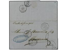5612 URUGUAY. 1865 (Sept 14). Cover From MONTEVIDEO To BORDEAUX With Oval <B>ADMON DE CORREOS/MONTEVIDEO </B>despatch, T - Autres & Non Classés
