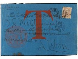 5626 URUGUAY. 1875. MONTEVIDEO A LISBOA. TELEGRAMA Circulado Con Sello De <B>20 Ctvos.</B> Rosa, Fechador Maritimo <B>MO - Other & Unclassified