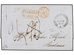 5678 VENEZUELA. 1848 (Jan 24). Entire Letter Datelined CIUDAD BOLIVAR, Mailed To BORDEAUX And Struck In Transit With <B> - Otros & Sin Clasificación