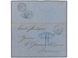 5689 VENEZUELA. 1870 (April 3). Entire Letter From LA GUAIRA (Venezuela) To BORDEAUX With Fair Strike Of The Very Rare < - Andere & Zonder Classificatie
