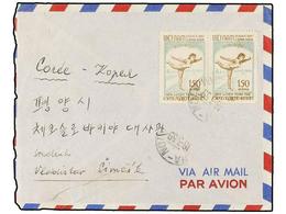 5727 VIETNAM. Mi.70 (2). 1959. HANOI To NORTH KOREA.<B> 150 D. </B>(2)<B> AIR MAIL</B> Cover Rare Destination, Arrival O - Sonstige & Ohne Zuordnung