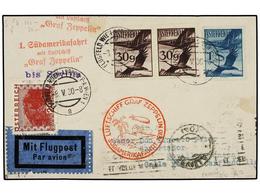 5750 ZEPPELIN. 1930 (8 Mayo). <B>AUSTRIA. </B>AUSTRIA A SEVILLA.<B> 24</B> Y<B> 30 G.</B> (2) Y <B>1 Sh.</B> Para Enlaza - Autres & Non Classés