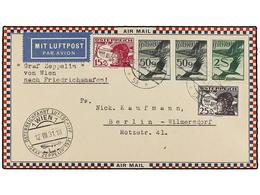 5754 ZEPPELIN. 1931 (12-VII). <B>AUSTRIA. </B>WIEN To BERLIN Vía <B>GRAF ZEPPELIN</B> Special Flight Mark, Arrival On Re - Otros & Sin Clasificación