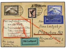 5764 ZEPPELIN. 1929 (15 Agosto). <B>GERMANY. </B>FRIEDRICHSHAFEN A MUNICH (Alemania). <B>1, 2</B> Y <B>4 Mk.</B> Volado  - Otros & Sin Clasificación