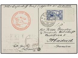 5778 ZEPPELIN. 1930. <B>LIECHTENSTEIN</B>. LIECHTENSTEIN To MADRID. <B>1 1/2 Fr.</B> Blue With Special <B>Zeppelin</B> M - Other & Unclassified