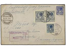 5783 ZEPPELIN. 1931 (18 Septiembre). <B>NETHERLANDS. </B>GRONIGEN A ARGENTINA. <B>12 1/2, 20 Cent.</B> Y <B>1 Gulden </B - Other & Unclassified