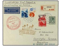 5785 ZEPPELIN. 1932. <B>NETHERLANDS. </B>'7th S. America Flight'.  Registered Dutch Acceptance Envelope To Curityba-Para - Sonstige & Ohne Zuordnung