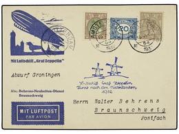 5789 ZEPPELIN. 1932 (16 Junio). <B>NETHERLANDS. </B>AMSTERDAM A AELMANIA. <B>10, 20</B> Y <B>22 1/2 Cts.</B> Circulada P - Other & Unclassified