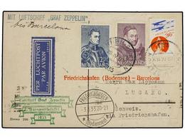 5791 ZEPPELIN. 1933 (3-VI). <B>HOLANDA.</B> ARNHEIM A LUGANO (Suiza) Con Franqueo Holandés, Circulada Por <B>GRAF ZEPPEL - Other & Unclassified