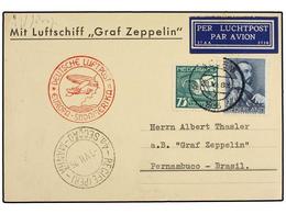 5797 ZEPPELIN. 1935 (28-V). <B>HOLANDA. </B>ASSEN A PERNAMBUCO (Brasil) Con Franqueo Holandés Circulada Por <B>GRAF ZEPP - Other & Unclassified