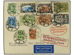 5801 ZEPPELIN. 1930. <B>RUSIA. </B>Moscow Flight.  Multi-franked (10 Values) Russian Acceptance Cover To Lablau, East Pr - Sonstige & Ohne Zuordnung