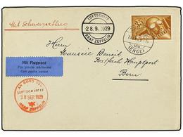 5810 ZEPPELIN. 1929 (28 Septiembre). <B>SWITZERLAND.</B> ZURICH A BERNA. <B>35 Rp.</B> Volada Por <B>GRAF ZEPPELIN. </B> - Autres & Non Classés