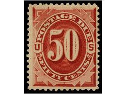 5500 * ESTADOS UNIDOS. Sc.J 28. 1891. <B>50 Cts.</B> Bright Claret, Fresh Colour. VERY FINE. Scott.700$. - Autres & Non Classés