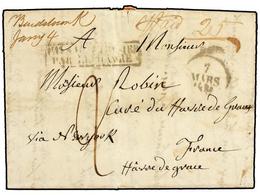 5511 ESTADOS UNIDOS. 1831 (Jan 4). Entire Letter Written From BARDSTOWN, Kentucky (65 Kms S.E. Of Louisville) To FRANCE  - Autres & Non Classés