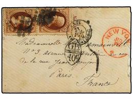 5546 ESTADOS UNIDOS. 1870(July 16). Cover And Complete Origina1 Contents From New York To Paris Franked By Scarce Usage  - Sonstige & Ohne Zuordnung