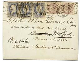 5566 ESTADOS UNIDOS. 1886. LONDON To BOSTON (U.S.A.). <B>2 1/2 P.</B> Lilac (2) Redirected To MEDFORD With Three U.S. <B - Sonstige & Ohne Zuordnung