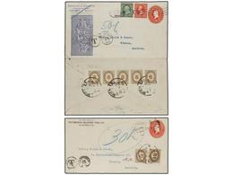 5579 ESTADOS UNIDOS. 1897-1900. 4 US Postal Stationary Envelopes Of <B>2 Cent. </B>and <B>5 Cent.</B> Taxed On Arrival W - Sonstige & Ohne Zuordnung