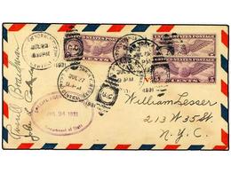 5593 ESTADOS UNIDOS. 1931 (27-VII). <B>AIR MAIL. FIRST FLIGHT. </B>NEW YORK To ISTAMBUL Envelope Franked With Three <B>5 - Sonstige & Ohne Zuordnung