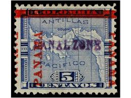 5594 * ESTADOS UNIDOS. Sc.2. 1904. <B>CANAL ZONE. 5 Cts.</B> Blue Ovpr.<B>CANAL ZONE. </B>FINE. Scott.300$. - Sonstige & Ohne Zuordnung