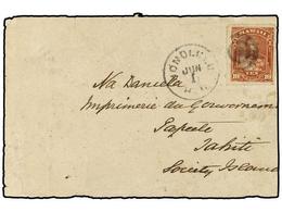 5597 HAWAI. 1884 (June 1). Cover To The Government Printer In Papeete Franked By 1884 <B>10c</B>. Red Brown Tied By Targ - Autres & Non Classés