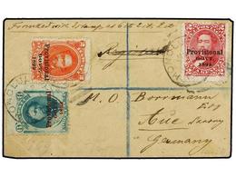 5598 HAWAI. Sc.60+66+67. 1893. Registered / AR Cover To GERMANY Franked By 1893 <B>Provisional Govt. Surcharged 2c.</B>  - Andere & Zonder Classificatie