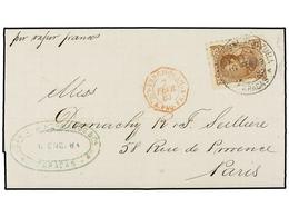 5697 VENEZUELA. 1883. CARACAS To PARIS. Entire Franked <B>25c.</B> Tied By <B>CARACAS</B> Cds, To Left Fine French Octog - Sonstige & Ohne Zuordnung