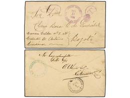 5705 VENEZUELA. 1898. RUBIOX A BOGOTÁ. Al Dorso Manuscrito <I>'No Hay Estampillas. Sept. 11/98 El Admint'</I> Y Firma Fe - Otros & Sin Clasificación