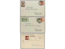 5732 YUGOSLAVIA. 1919-20. Conjunto De 4 Cartas Y Un Recibo De Paquete Postal Tasados Con Sellos De Yugoslavia. - Other & Unclassified