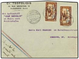 5763 ZEPPELIN. <B>EGYPT. </B>ALEXANDRIA A ALEMANIA. <B>500 M.</B> Y <B>100</B> <B>m.</B> Volada Por <B>GRAF ZEPPELIN</B> - Sonstige & Ohne Zuordnung