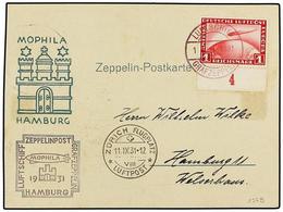 5771 ZEPPELIN. 1931 (11 Septiembre). <B>GERMANY. </B>HAMBURGO A HAMBURGO. <B>1 Mk.</B> Rojo, Lanzada Sobre Zurich. Marca - Other & Unclassified