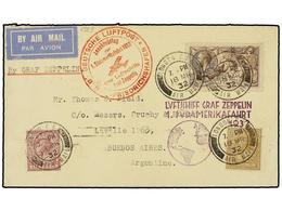 5772 ZEPPELIN. 1932  (18 Marzo). <B>GREAT BRITAIN. </B>LONDRES A BUENOS AIRES.<B> 6 P.</B>, <B>1 </B>y<B> 2/6 Sh.</B> Ci - Autres & Non Classés