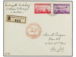 5779 ZEPPELIN. 1936 (5-V). <B>LIECHTENSTEIN.</B> VADUZ A NEW YORK.<B>1 Fr.</B> Y <B>2 Fr.</B> Circulada Por El <B>GRAF Z - Other & Unclassified