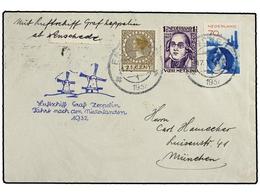 5787 ZEPPELIN. 1932 (17-VI). <B>HOLANDA.</B> ENSCHEDE A ALEMANIA Con Franqueo Holandés, Circulada Por <B>GRAF ZEPPELIN < - Other & Unclassified