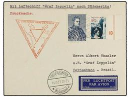 5792 ZEPPELIN. 1933 (23-IX). <B>HOLANDA.</B> ESSEN A PERNAMBUCO (Brasil) Con Franqueo Holandés Circulada Por <B>GRAF ZEP - Other & Unclassified