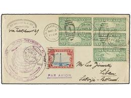 5824 ZEPPELIN. 1929. CHICAGO To LIBAU (Latvija) With<B> GRAF ZEPPELIN</B> To Friedrichshafen <B>FIRST ROUND THE WORLD FL - Sonstige & Ohne Zuordnung