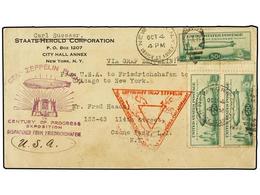 5826 ZEPPELIN. 1933 (4 Octubre). <B>UNITED STATES OF AMERICA.</B> NEW YORK A NEW YORK Vía Friedrichshafen Y Chicago.<B>  - Autres & Non Classés