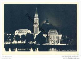 Delcampe - Kiel - Theater Und Rathaus Bei Nacht - Foto-AK 30er Jahre - Kiel