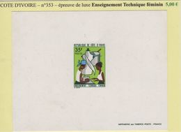 Cote D Ivoire- Epreuve De Luxe - N°353 - Enseignement Technique Feminin - Ivory Coast (1960-...)