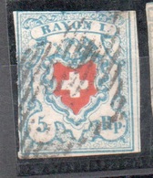 1851   SVIZZERA 5 R. Usato - 1843-1852 Timbres Cantonaux Et  Fédéraux