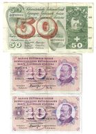 Svizzera 10 Francs Franken 1972 + 1974 + 50 Francs Franken 1973 LOTTO 1648 - Suiza