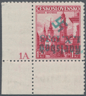 00022 Sudetenland - Karlsbad: Freimarke "Landschaften (Neusohl / Banská Bystrica)", 1,50 K? Karmin, Aus De - Sudetes