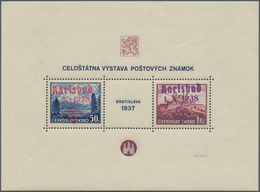 00053 Sudetenland - Karlsbad: Blockausgabe "Briefmarkenausstellung Preßburg (Bratislava) 1937", POSTFRISCH - Sudetes