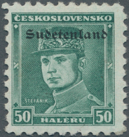 00067 Sudetenland - Konstantinsbad: Freimarke "Milan Rastivlav ?tefánik" 50 H. Opalgrün, Ungebraucht Mit L - Sudetes