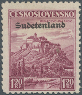 00068 Sudetenland - Konstantinsbad: Freimarke "Landschaften (Muka?evo-Palanok, Karpaten-Ukraine)", 1,20 K? - Sudetes