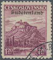 00069 Sudetenland - Konstantinsbad: Freimarke "Landschaften (Muka?evo-Palanok, Karpaten-Ukraine)", 1,20 K? - Sudetenland