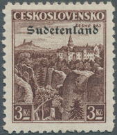 00071 Sudetenland - Konstantinsbad: Freimarke "Landschaften (Schloss Groß-Skal Mit Burgruine Trosky, ?eský - Sudetes